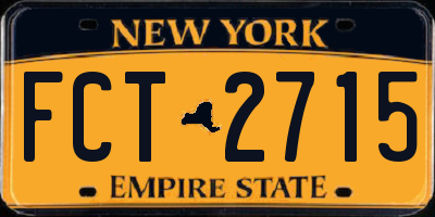 NY license plate FCT2715