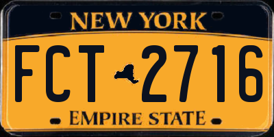 NY license plate FCT2716