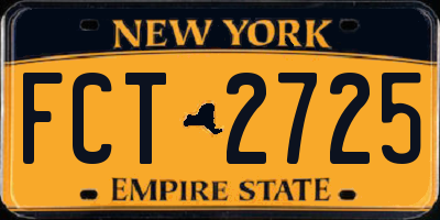 NY license plate FCT2725