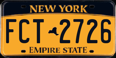 NY license plate FCT2726