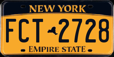 NY license plate FCT2728