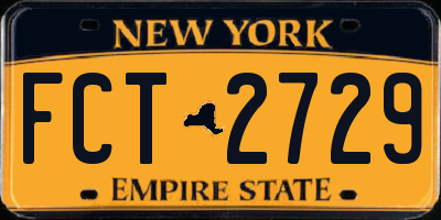 NY license plate FCT2729