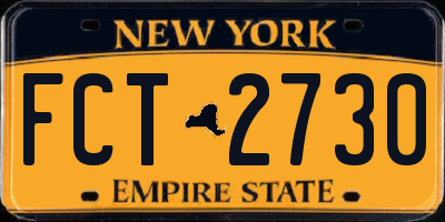 NY license plate FCT2730