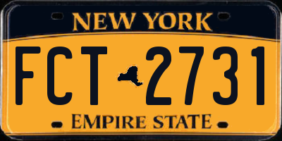 NY license plate FCT2731