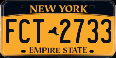 NY license plate FCT2733