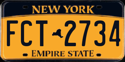 NY license plate FCT2734