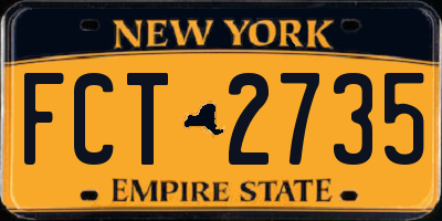 NY license plate FCT2735