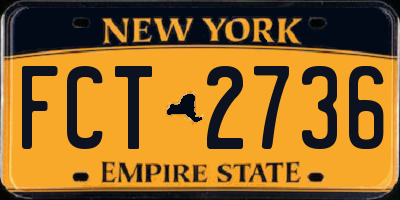 NY license plate FCT2736
