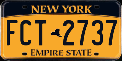 NY license plate FCT2737