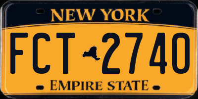 NY license plate FCT2740