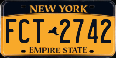 NY license plate FCT2742
