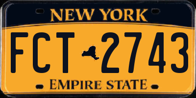 NY license plate FCT2743