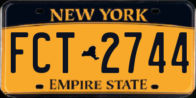 NY license plate FCT2744