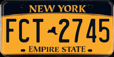 NY license plate FCT2745