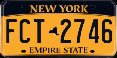 NY license plate FCT2746