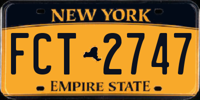 NY license plate FCT2747