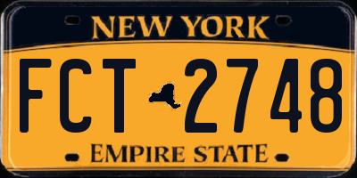 NY license plate FCT2748