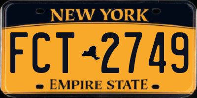 NY license plate FCT2749