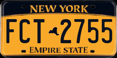 NY license plate FCT2755