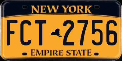 NY license plate FCT2756
