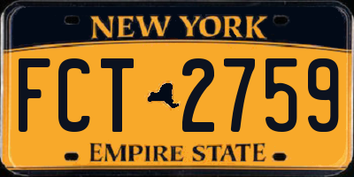 NY license plate FCT2759