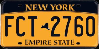 NY license plate FCT2760