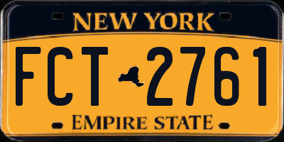 NY license plate FCT2761