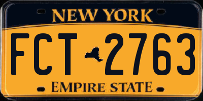 NY license plate FCT2763