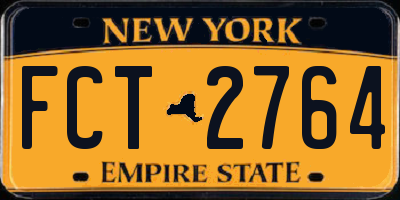 NY license plate FCT2764