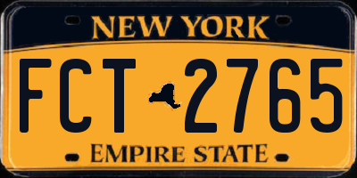 NY license plate FCT2765