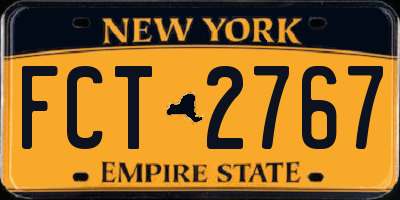 NY license plate FCT2767