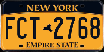 NY license plate FCT2768