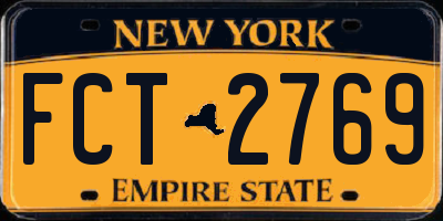 NY license plate FCT2769