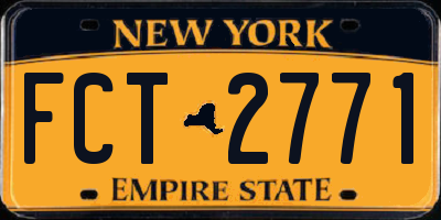 NY license plate FCT2771