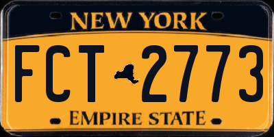 NY license plate FCT2773