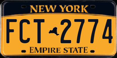 NY license plate FCT2774
