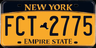 NY license plate FCT2775
