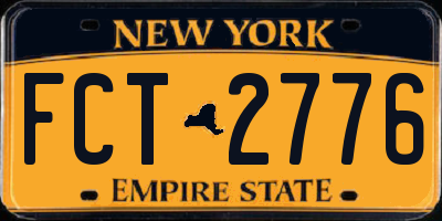 NY license plate FCT2776
