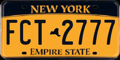 NY license plate FCT2777