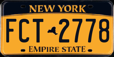 NY license plate FCT2778