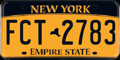NY license plate FCT2783