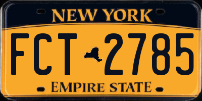 NY license plate FCT2785