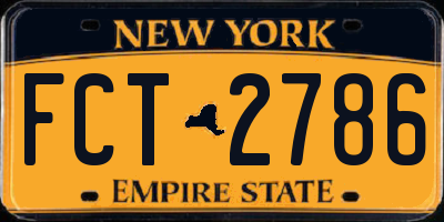 NY license plate FCT2786
