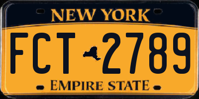 NY license plate FCT2789