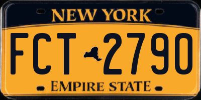 NY license plate FCT2790