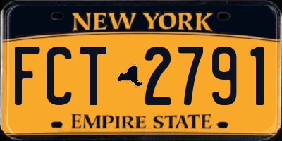 NY license plate FCT2791