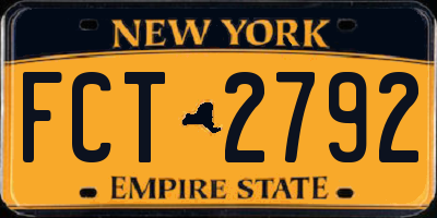 NY license plate FCT2792