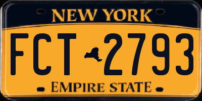 NY license plate FCT2793