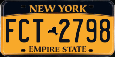 NY license plate FCT2798