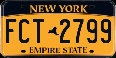 NY license plate FCT2799
